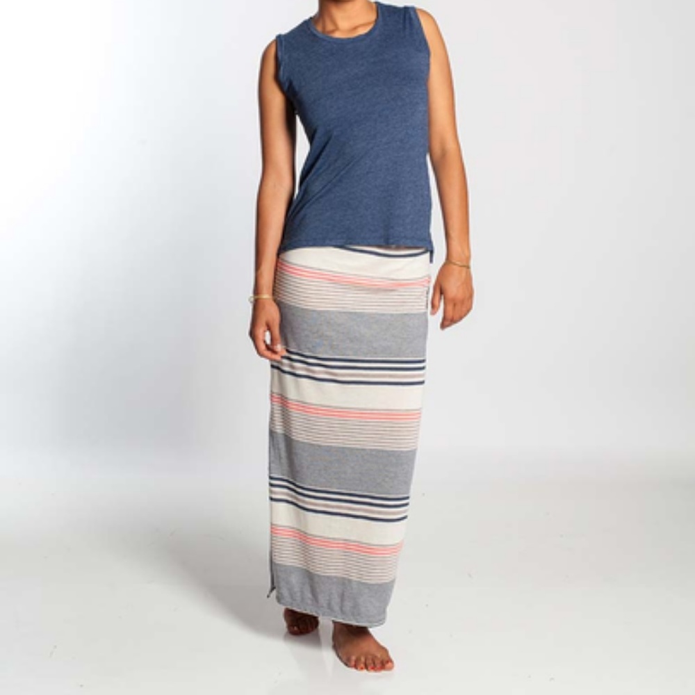Marine Layer Variegated Maxi Skirt Coral & Mocha